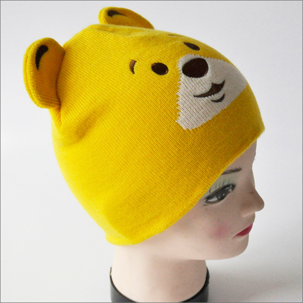 Yellow bear beanie
