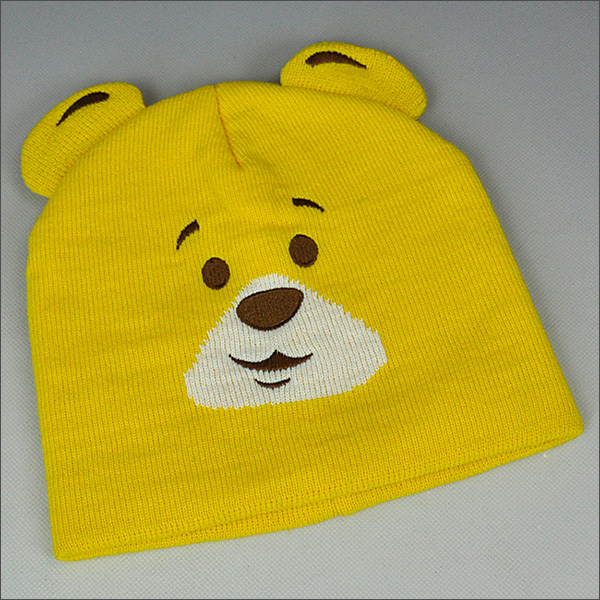 Yellow bear beanie