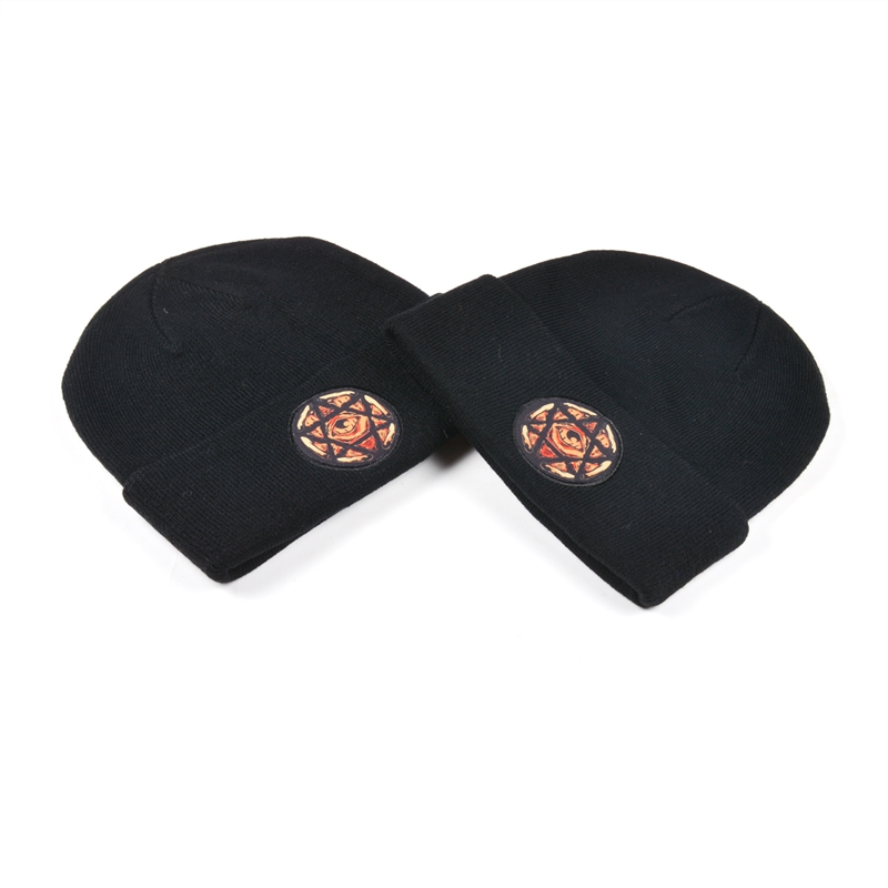 applique logo black knitted caps custom factory