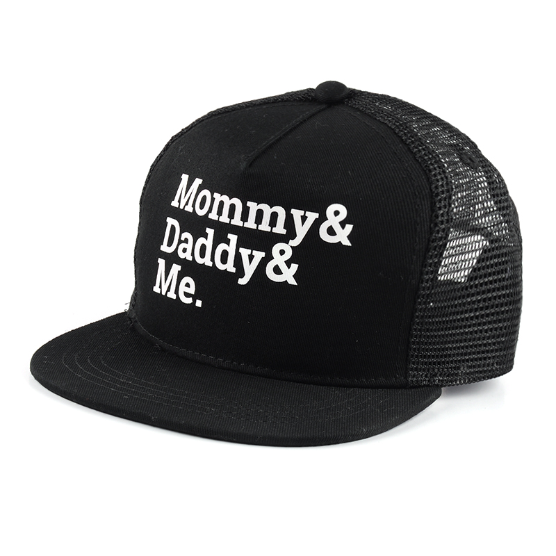 baby flat brim 5 panel printing trucker caps custom