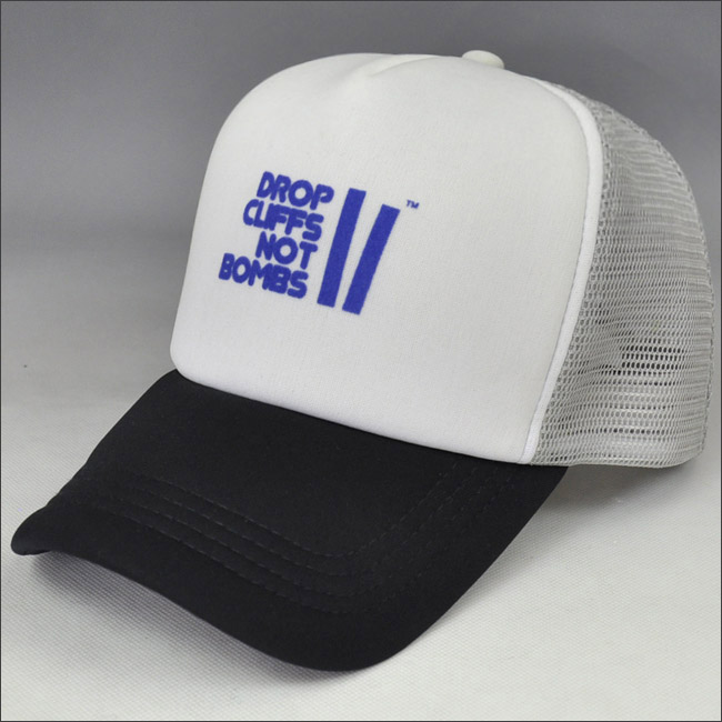 black and white foam mesh trucker cap