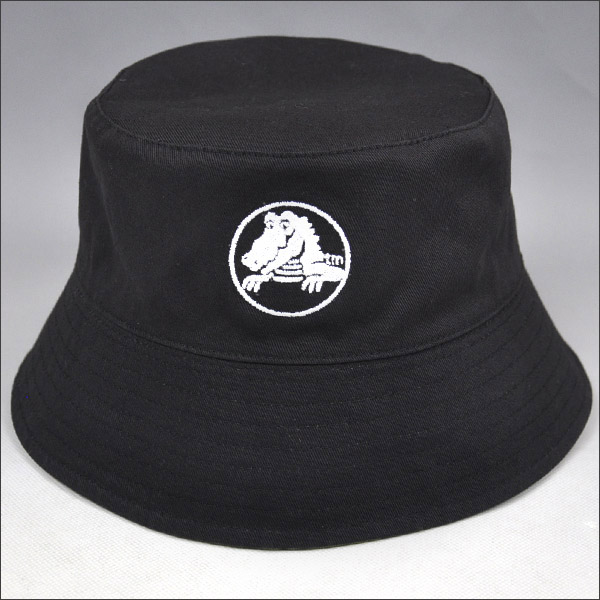 black bucket hat