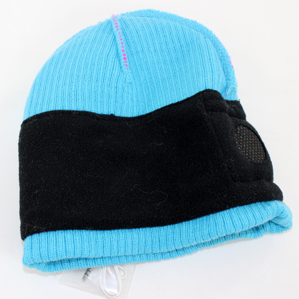 black cap for headphones with embroidery