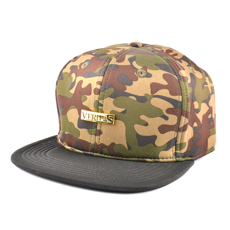 camo 6 πίνακες μεταλλική πλάκα snapback προσαρμοσμένες