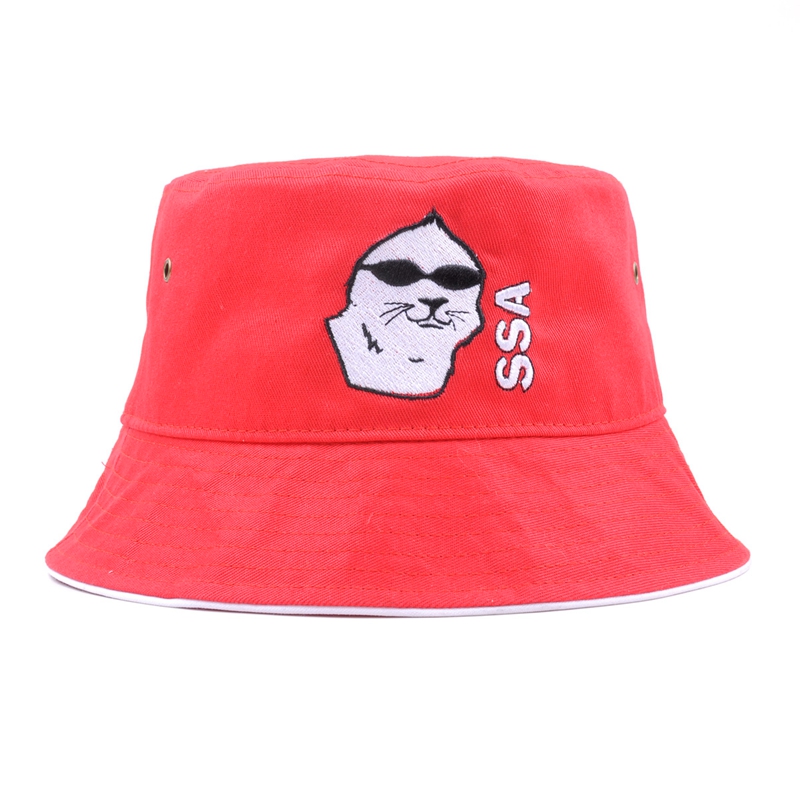 cartoon embroidery red baby bucket hat custom