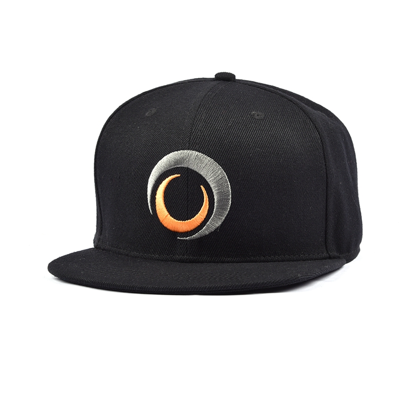 custom 6 panels embroidery black snapback caps
