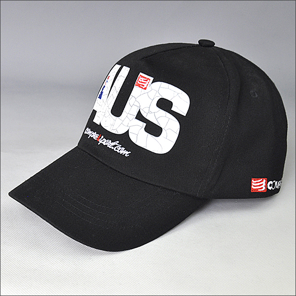 custom AUS embroidered baseball cap black