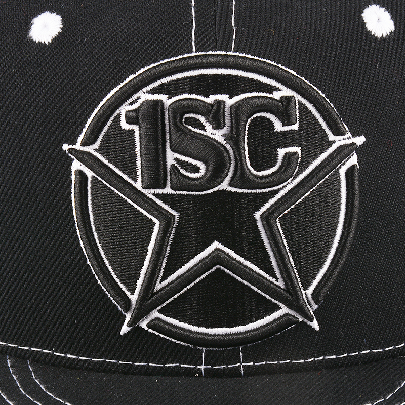 custom black flat brim 3d embroidery snapback hats
