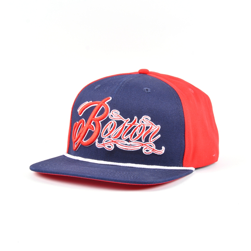 custom embroidery snapback cap, 3d embroidery flat cap