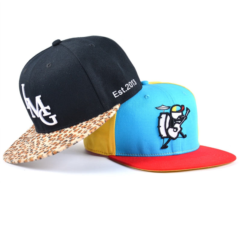 custom embroidery snapback cap, flat bill snapback cap