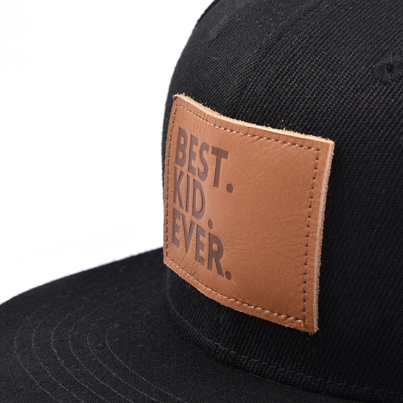 custom leather patch baby black snapback caps