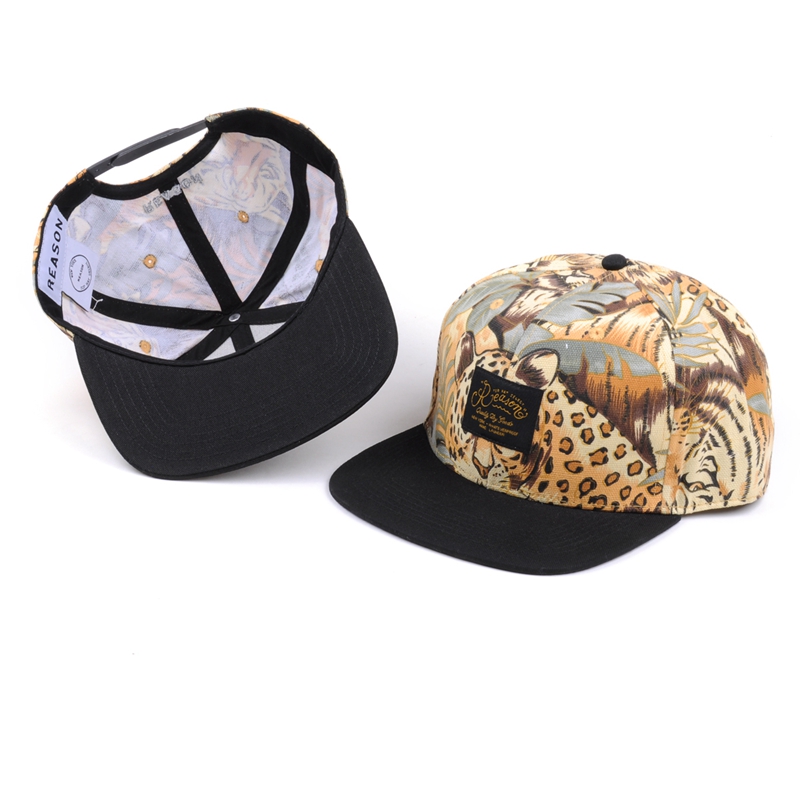 custom leopard print snapback hats brand supplier