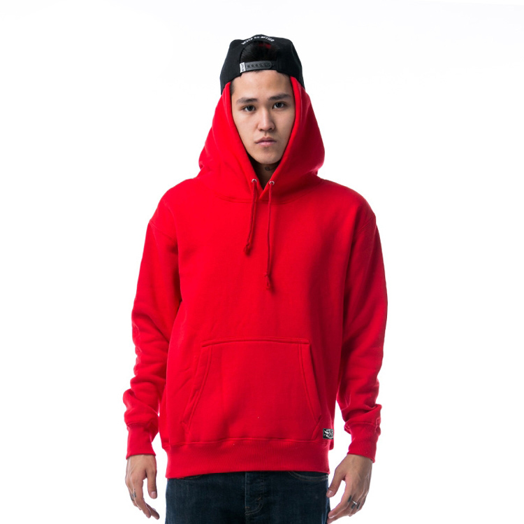 custom plain red hooded sweatshirt factory