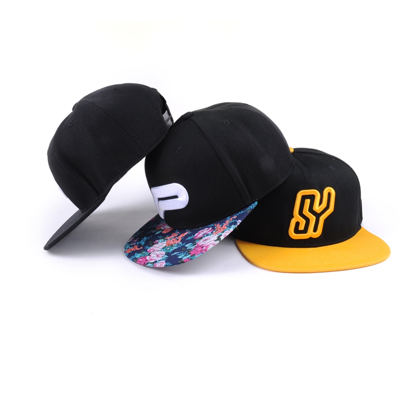 design logo flat brim snapback caps 3d embroidery hats