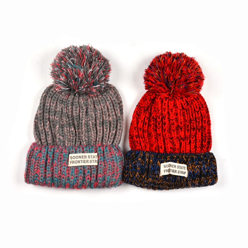 Entwurfslogo-Ebene pom pom Winterhutgewohnheit