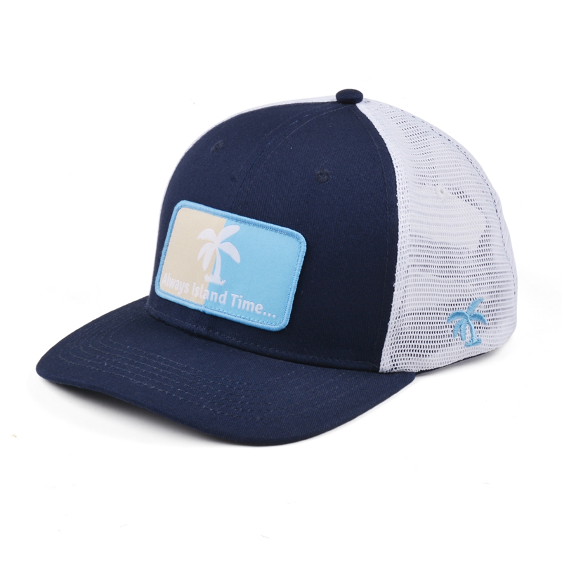 design plain woven label sports trucker caps