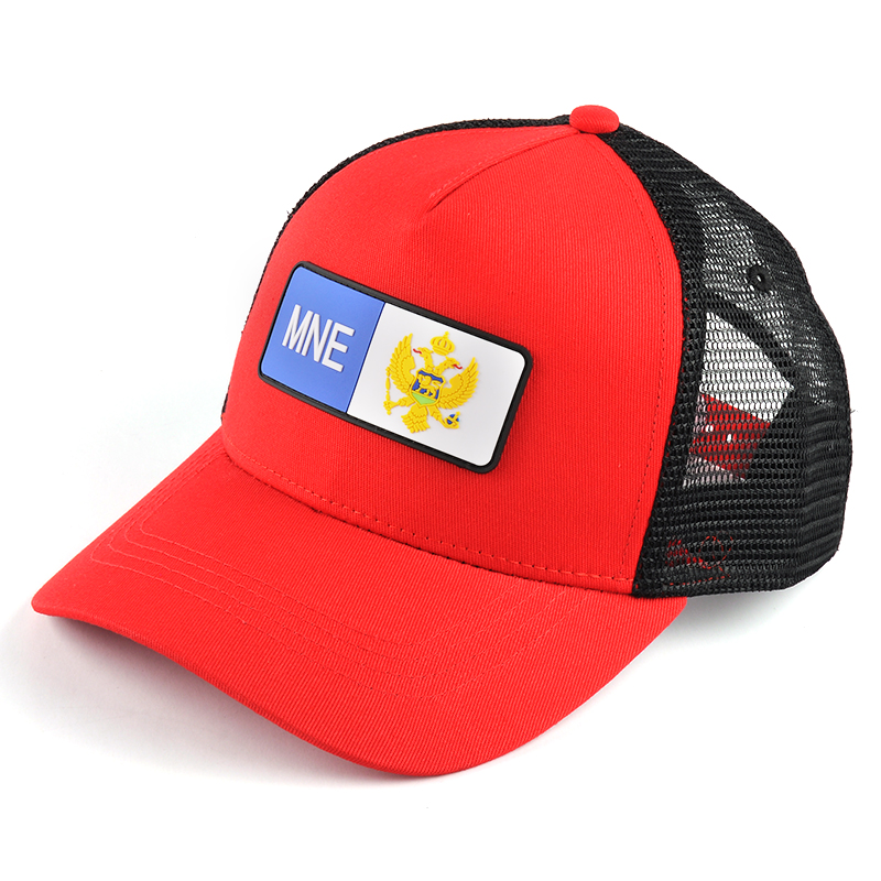 design woven patch 5 panels trucker mesh caps