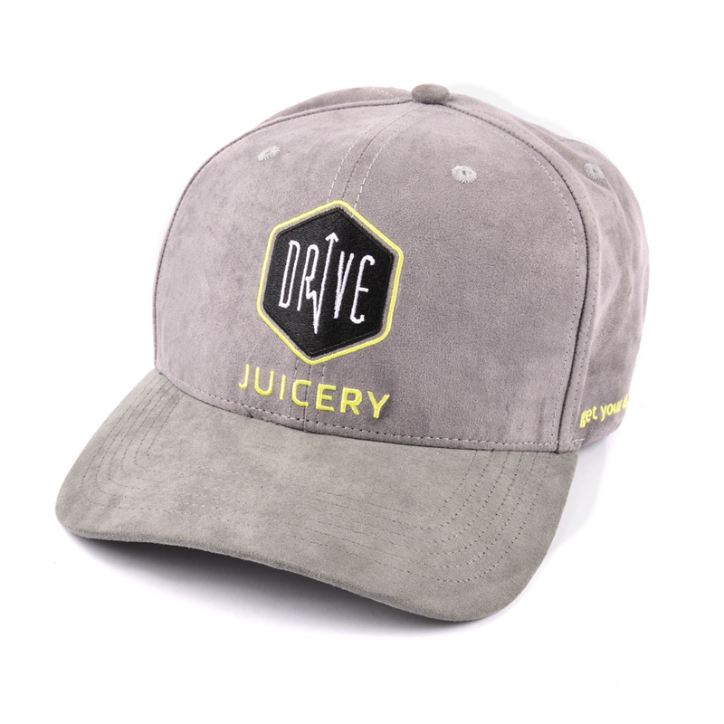 embroidery 6 panels suede baseball cap design logo