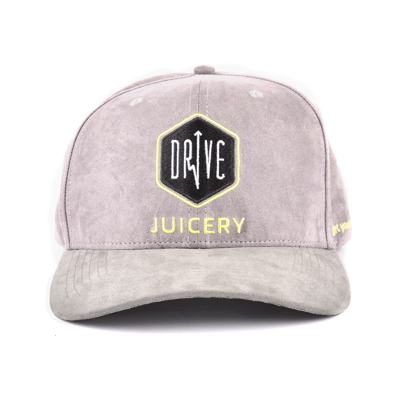embroidery 6 panels suede baseball cap design logo