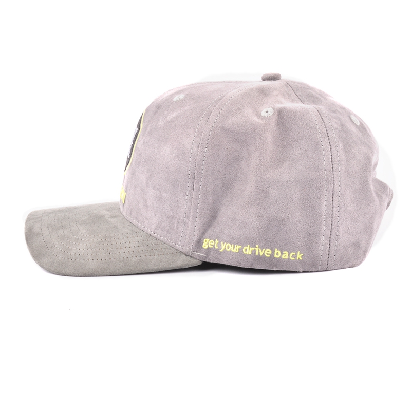 embroidery 6 panels suede baseball cap design logo