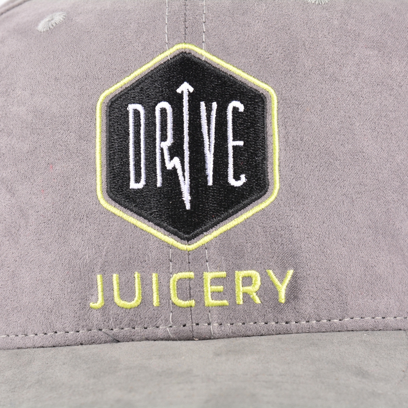 embroidery 6 panels suede baseball cap design logo
