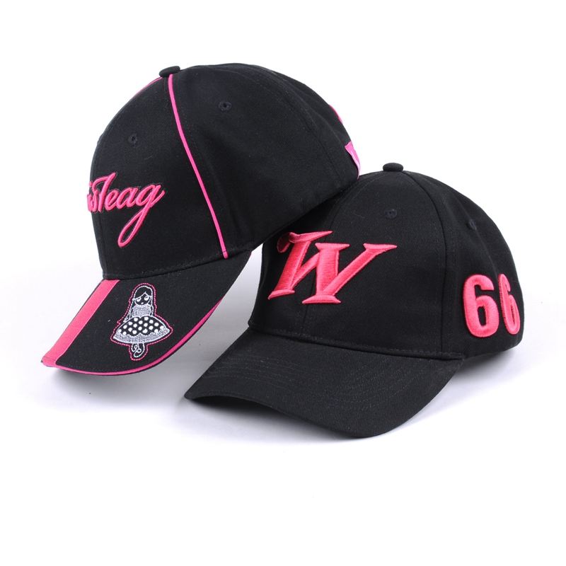 embroidery black cotton sports baseball cap custom