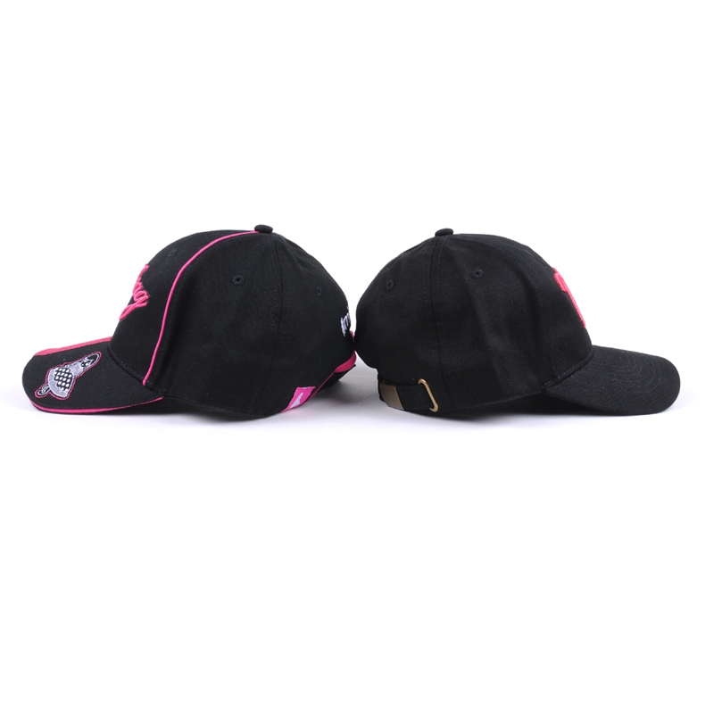embroidery black cotton sports baseball cap custom