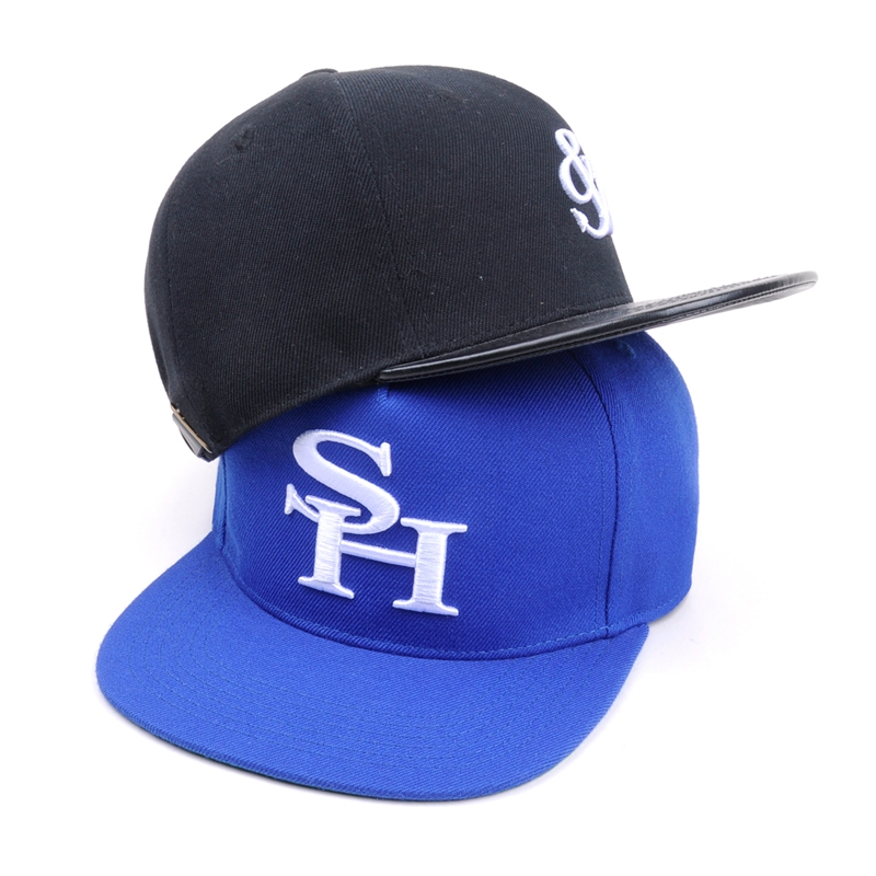 flat brim embroidery 6 panel snapback/baseball hat