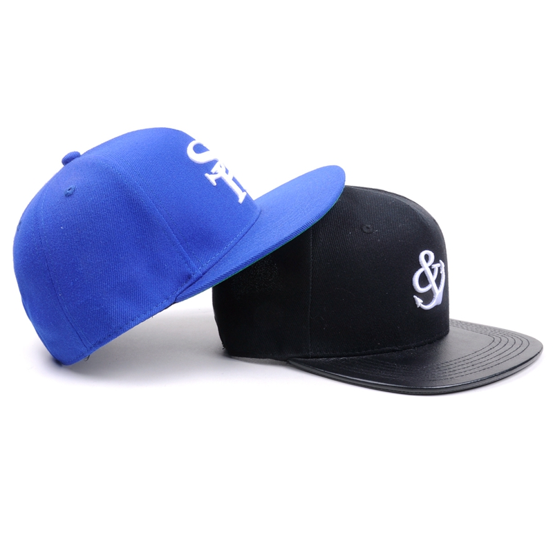 flat brim embroidery 6 panel snapback/baseball hat