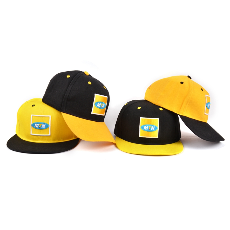 flat brim embroidery logo acrylic snapback hats in china