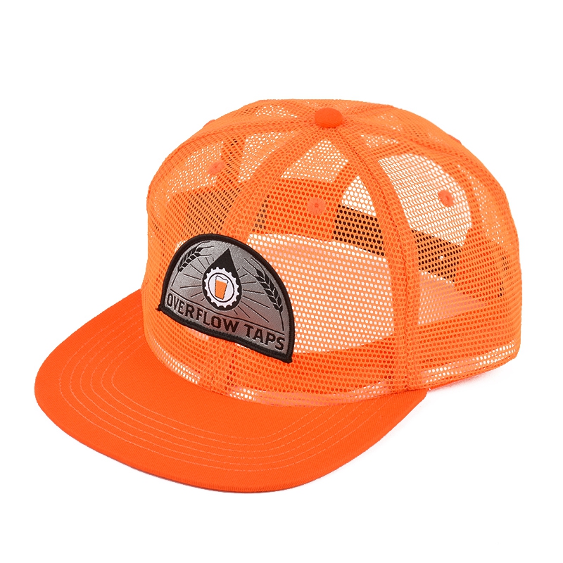flat brim snapback embroidery all mesh trucker caps
