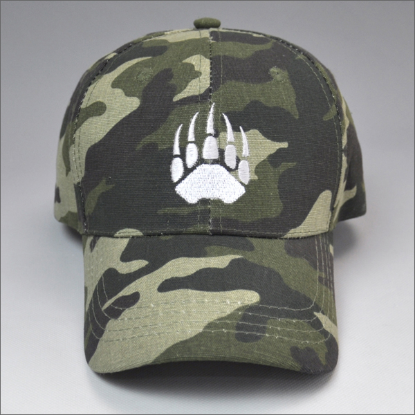 flat embroidery camo baseball cap