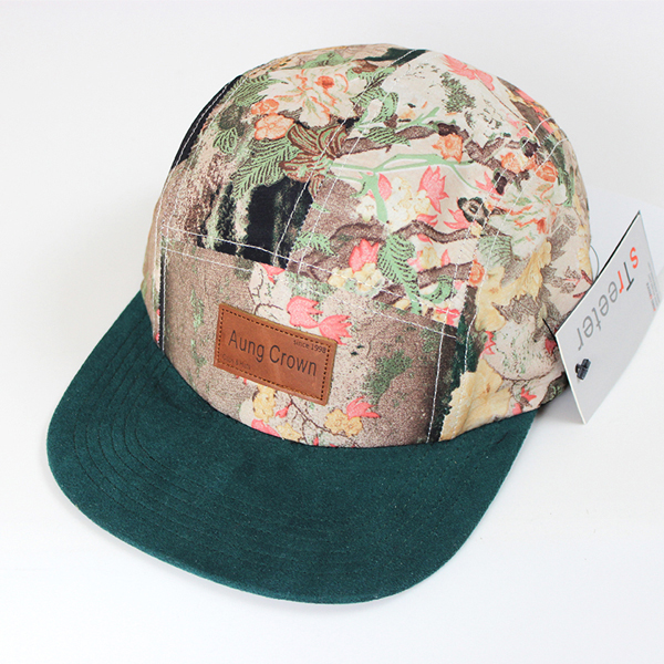 floppy hats men,floral brim custom 5 panel hat pattern
