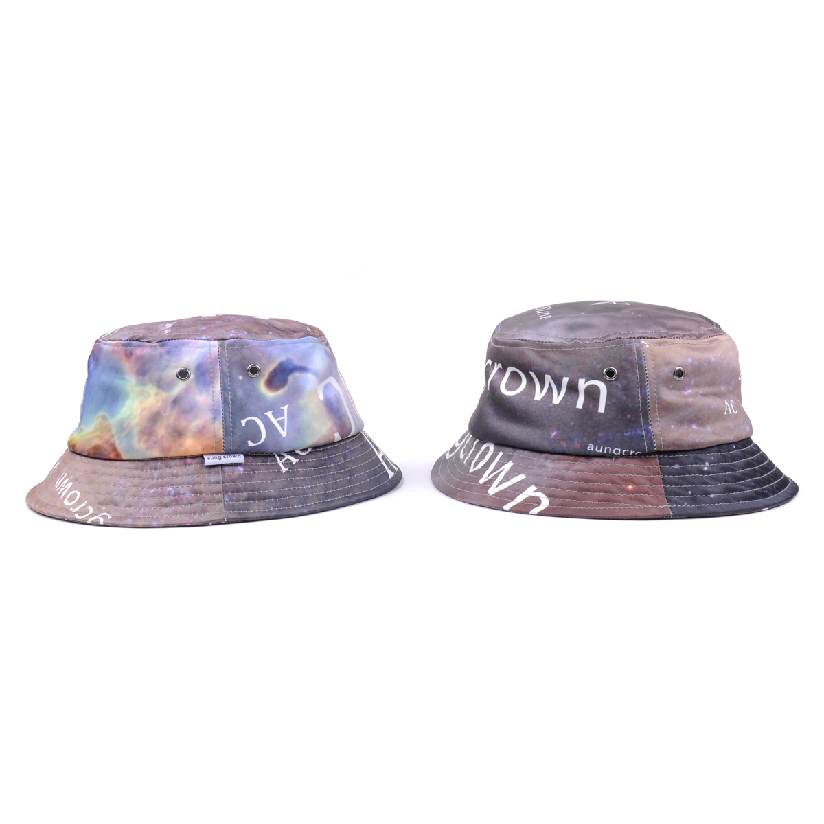 galaxy printed design logo printing bucket hats china factory