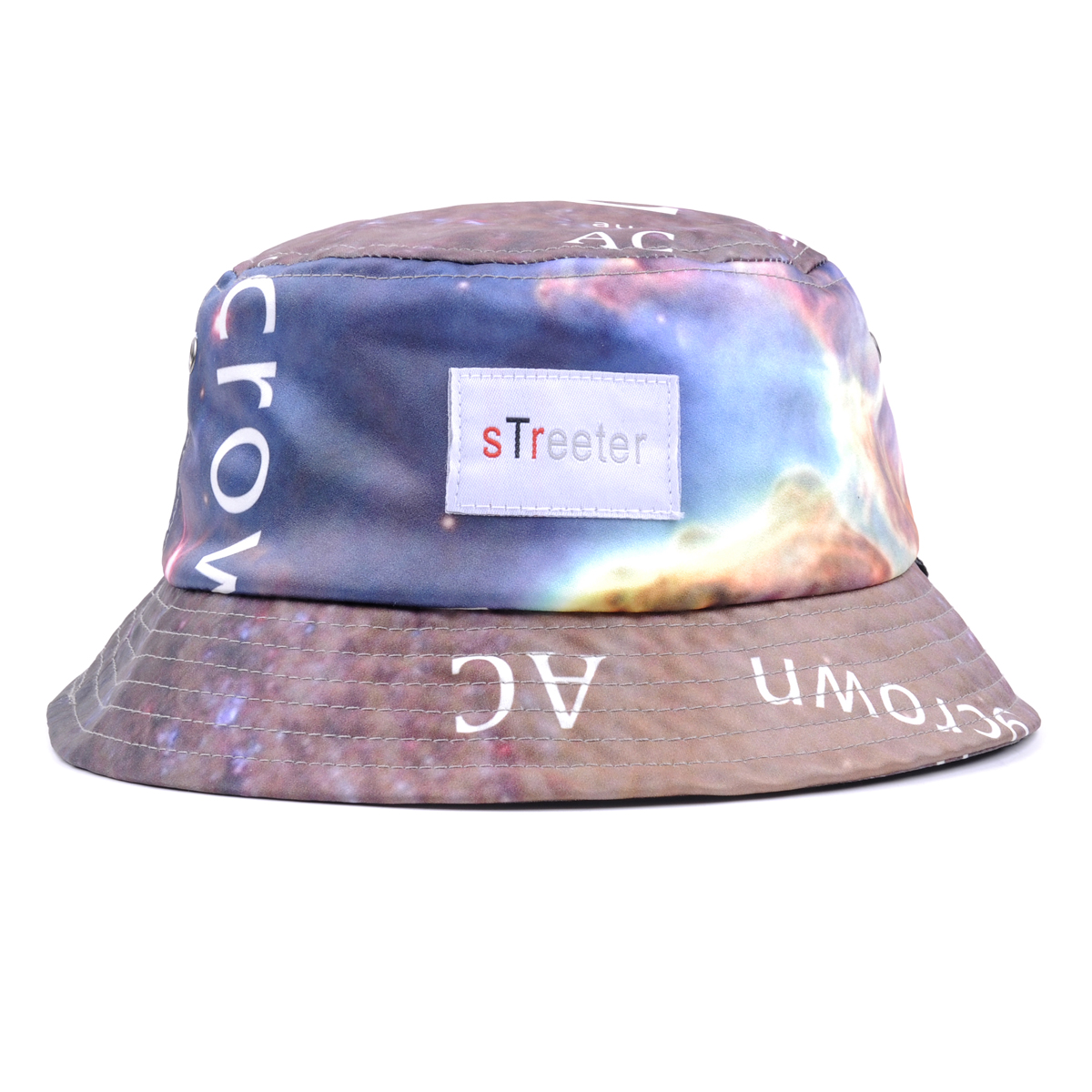 galaxy printed design logo printing bucket hats china factory