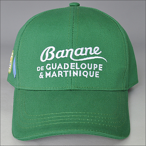 heat-transfer printed baseball cap with green sandwish brim