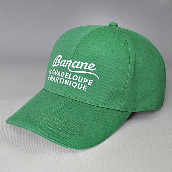 heat-transfer printed baseball cap with green sandwish brim