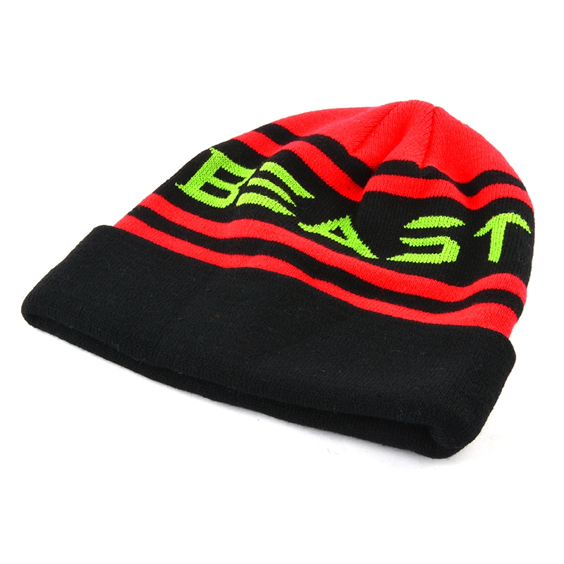 jacquard logo winter stripes beanies hats custom