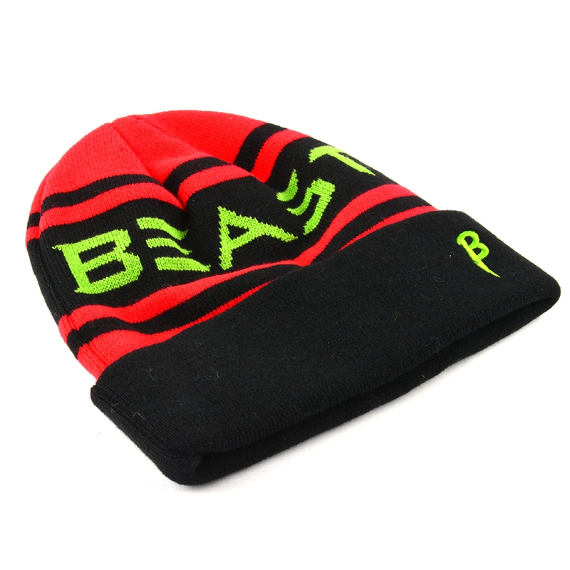 jacquard logo winter stripes beanies hats custom