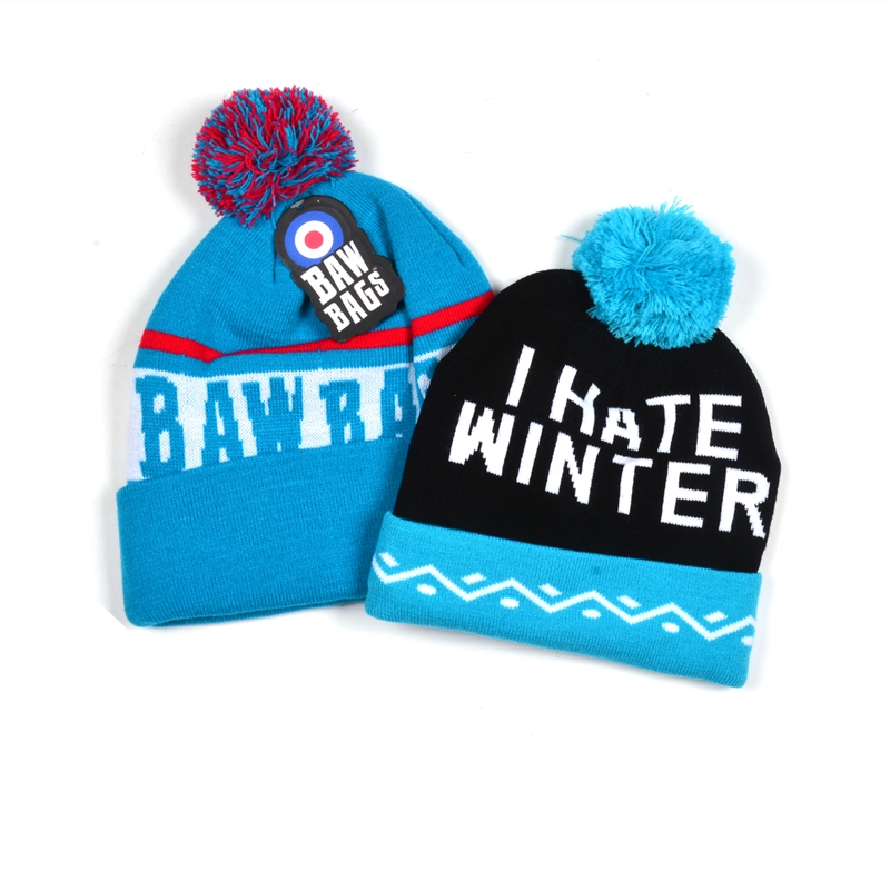 knitted beanie with top ball skull cap beanie