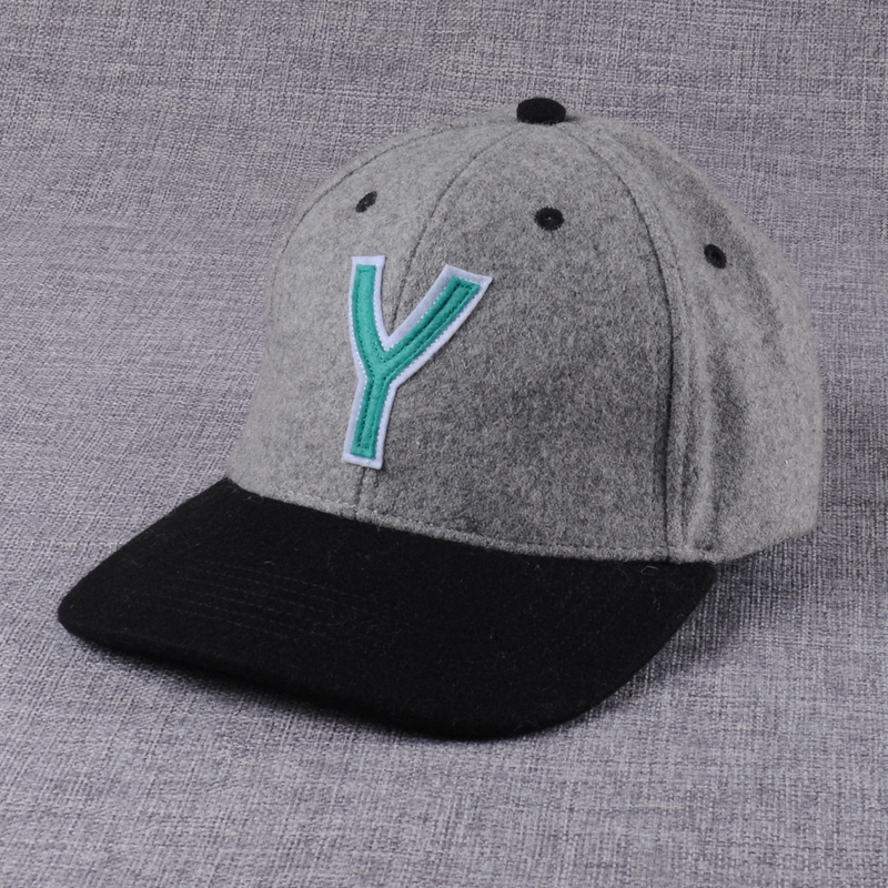 laser cutting logo melton wool baseball caps