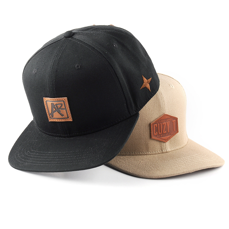 leren logo platte rand snapback caps fabriek op maat