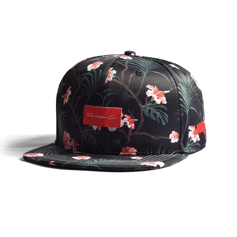 gorras snapback de impresión de parches de cuero personalizadas