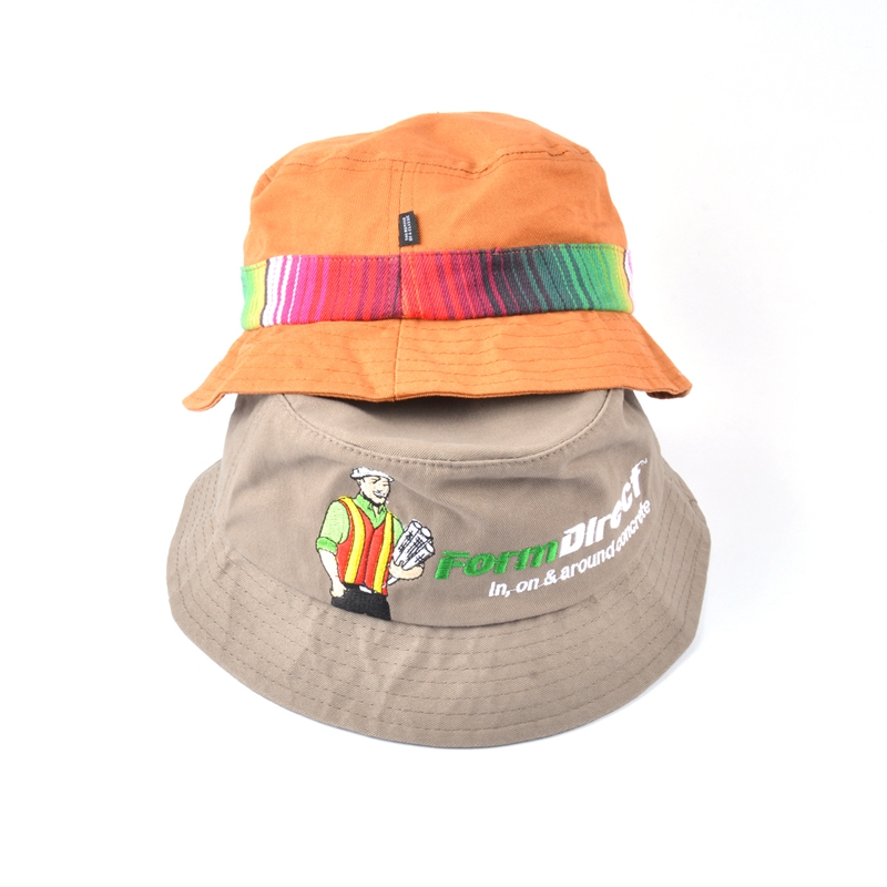 plain logo embroidery bucket hat design supplier