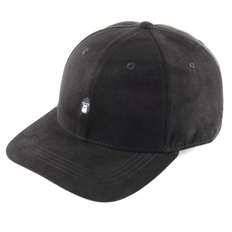 plain suede baseball cap black 6 panels hats