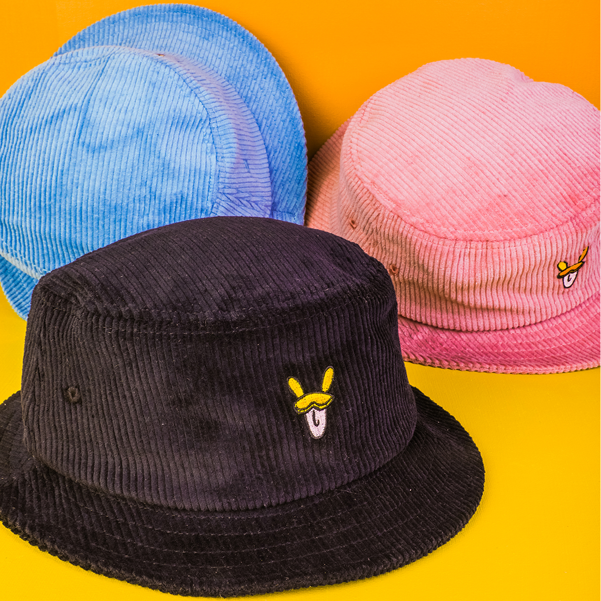 plain vfa fashion corduroy bucket hats design logo