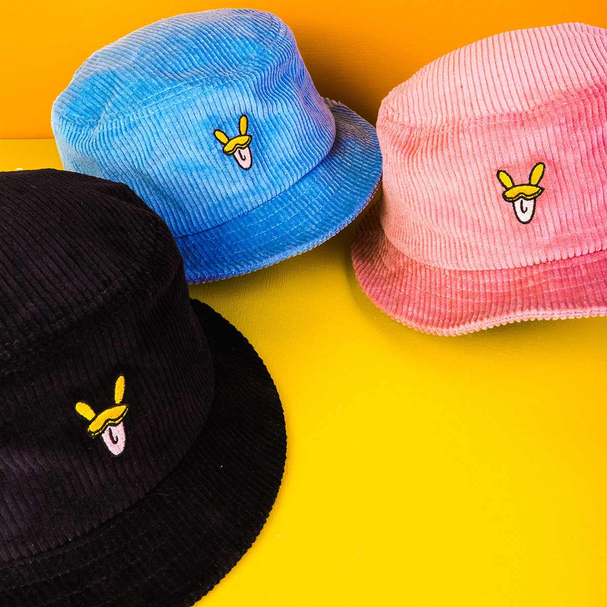 plain vfa fashion corduroy bucket hats design logo