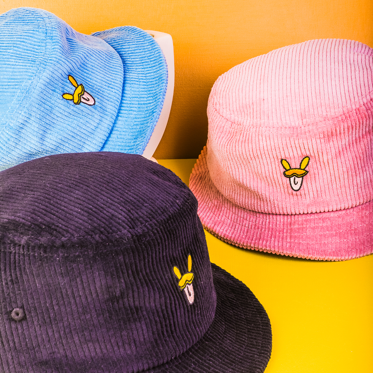 plain vfa fashion corduroy bucket hats design logo