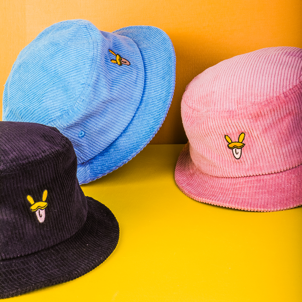 plain vfa fashion corduroy bucket hats design logo