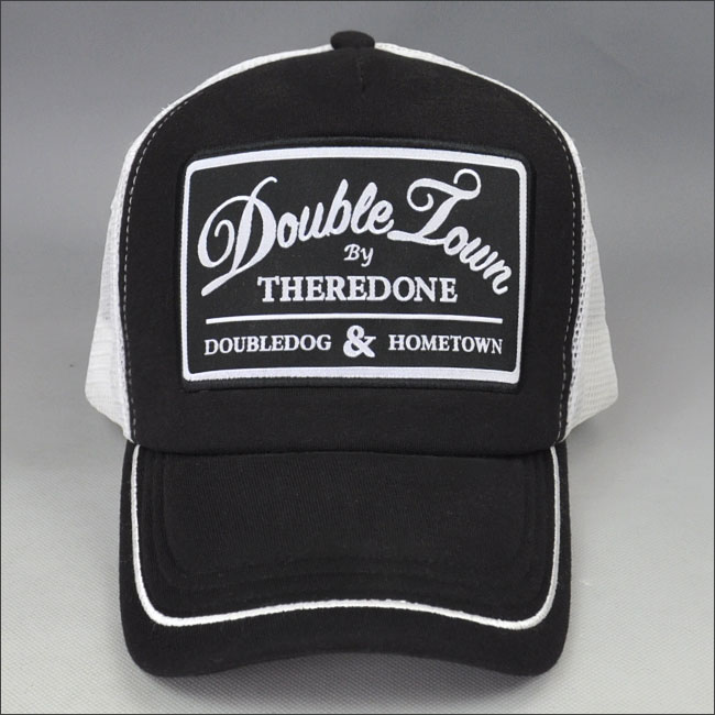 plain white and black trucker cap